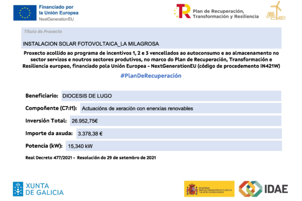 Cartel publicidade instalación fotovoltaica